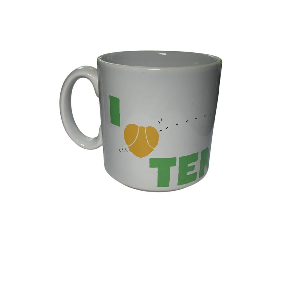 Vintage Bevvy Guhl I Love Tennis Ceramic Coffee Tea Mug Made in England